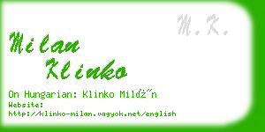 milan klinko business card